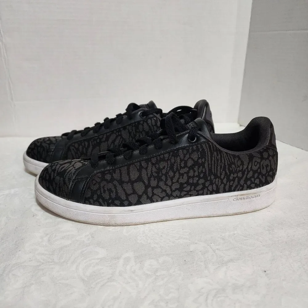 Adidas Neo Cloudfoam Advantage‎ Leopard Print Sneakers Shoes Women's 9.5